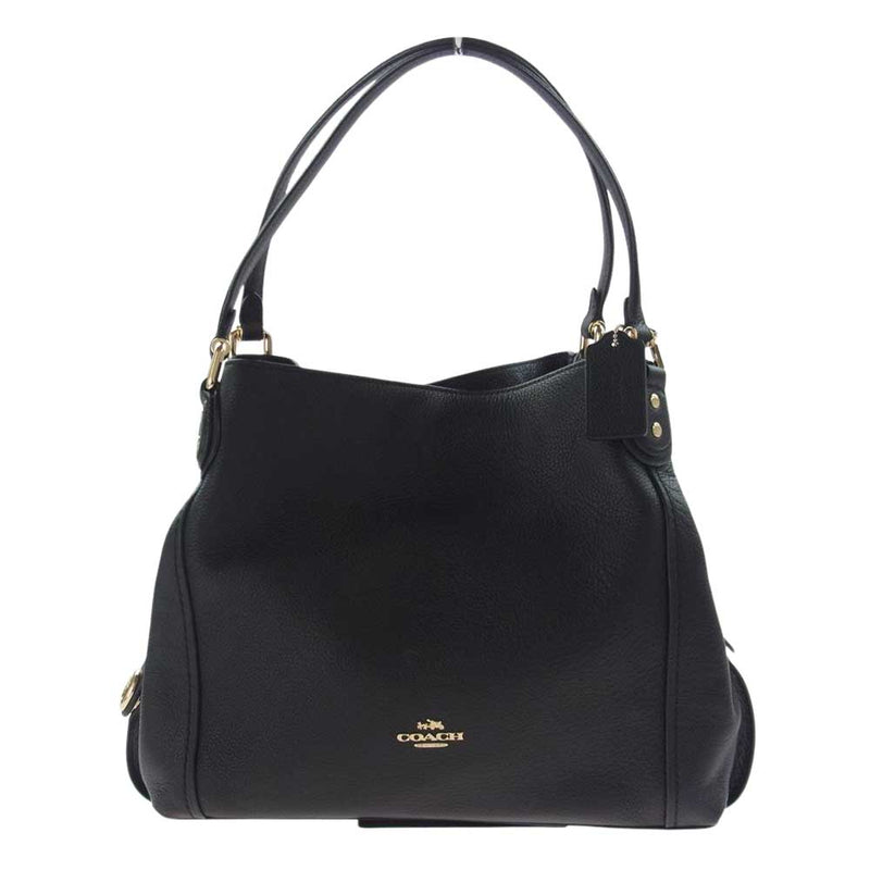 COACH コーチ 57125 レザー トートバッグ ブラック系【中古】