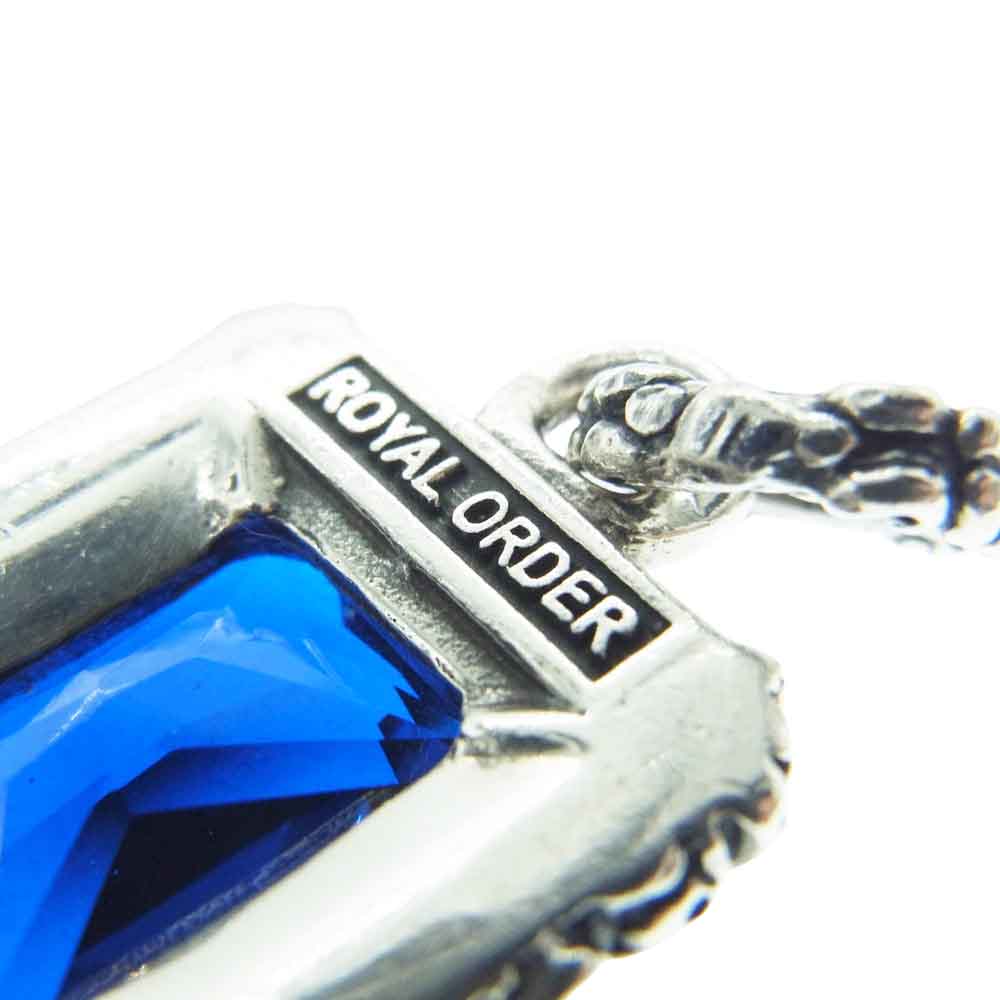 ロイヤルオーダー SQUARE STONE スクエア ストーン ペンダントトップ ブルー系 シルバー系【中古】