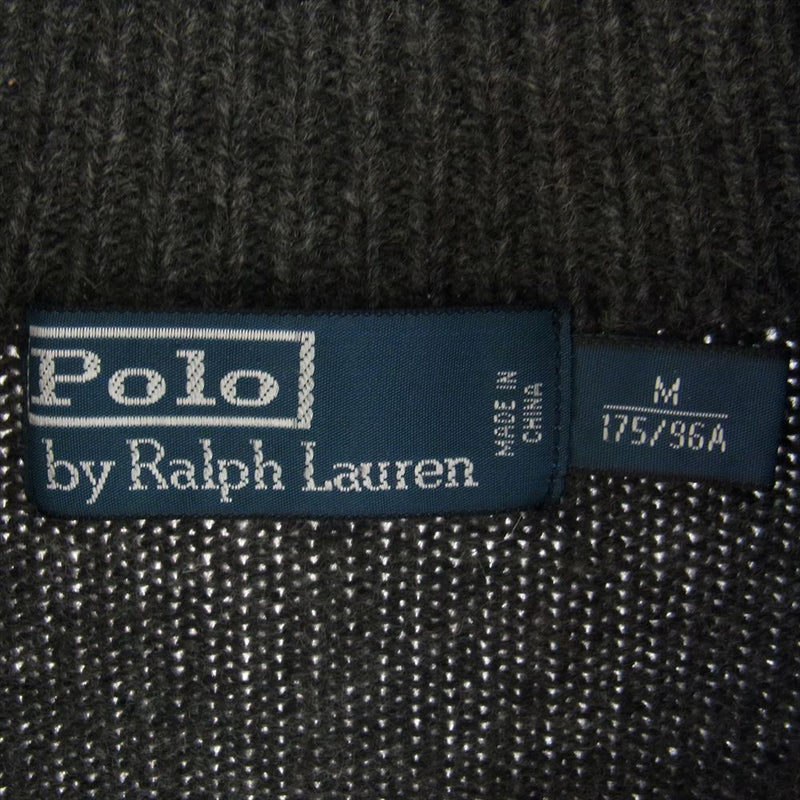 POLO RALPH LAUREN ポロ・ラルフローレン ハーフジップ ウール ニット セーター グレー系 M【中古】