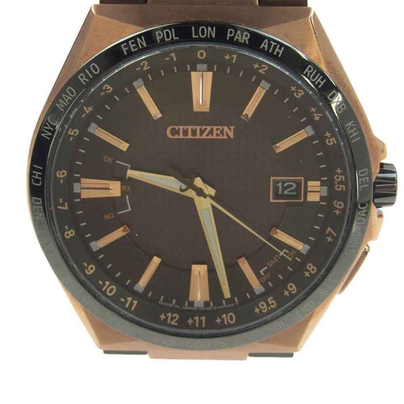 CITIZEN シチズン CB0215-77E アテッサ エコドライブ 電波時計 ダイレクトフライト ACT Line 限定モデル 世界限定1700本 腕時計 ウォッチ ブラック系 ゴールド系【中古】