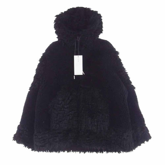 Sacai サカイ 24-03518M Faux Shearling x Faux Fur Hoodie フェイクシアリング フェイク ファー フーディジャケット ブラック系 1【極上美品】【中古】