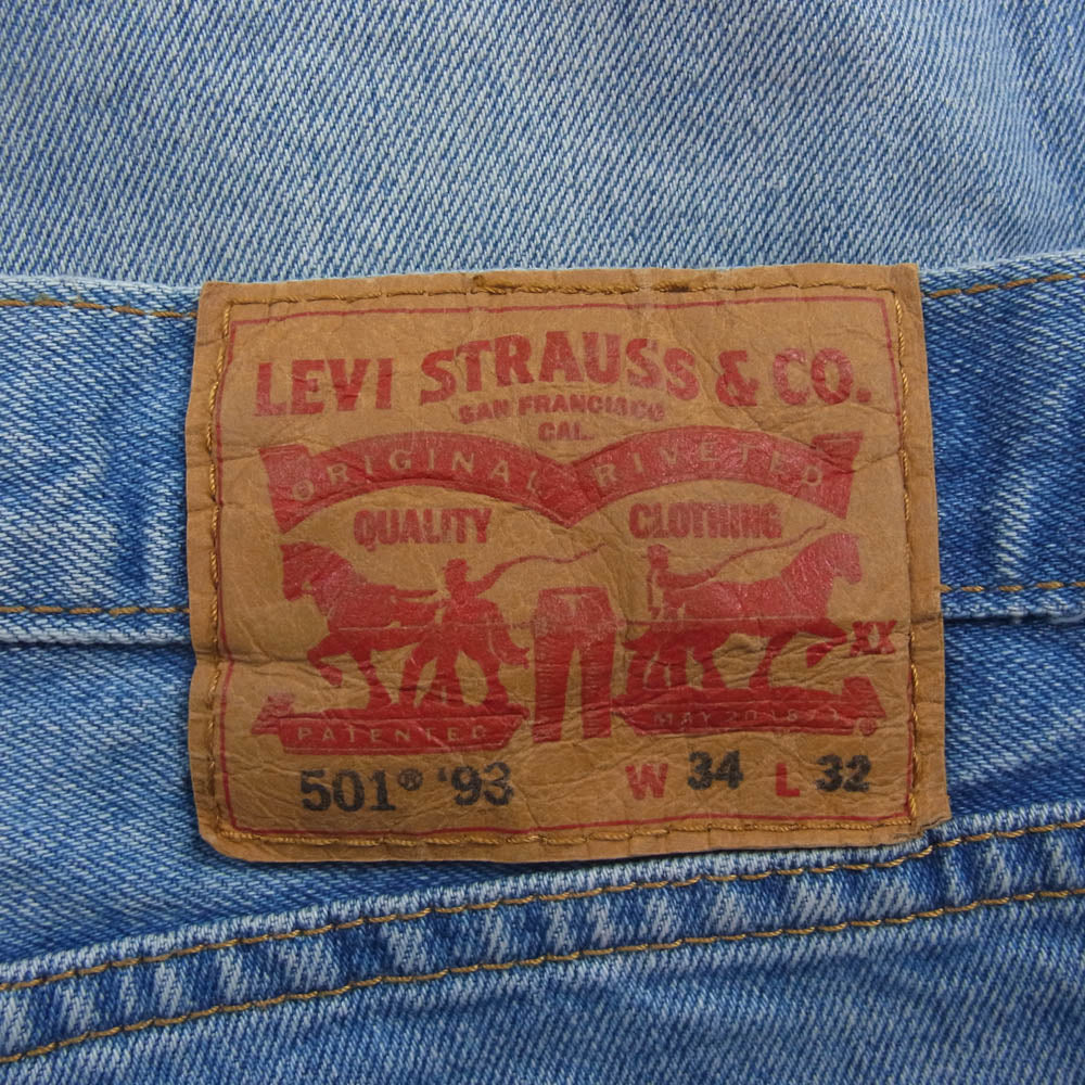 Levi's リーバイス 501 93 1993年復刻 ボタン裏4985 Straight Jeans スモールe ストレート ボタンフライ デニムパンツ ジーンズ インディゴブルー系 W34L32【中古】