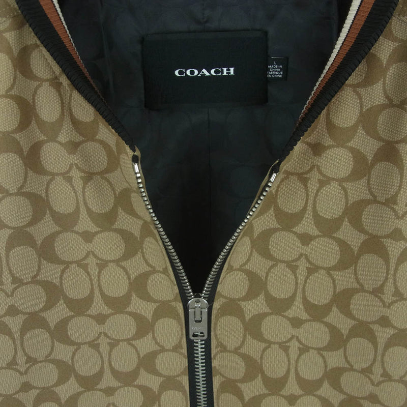 COACH コーチ CB618 シグネチャー スーベニア ジャケット スタジャン ブルゾン 中国製 ライトブラウン系 L【中古】