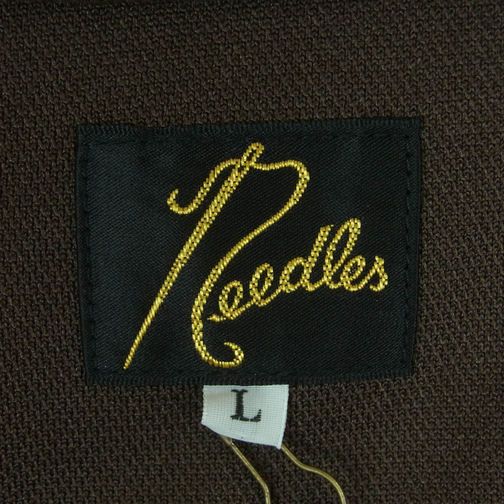 Needles ニードルス 23AW MR516 Bshop別注 Track Crew Neck Shirt Poly Smooth パピヨン トラック クルーネック スウェット トレーナー ブラウン系 ライトブルー系 L【美品】【中古】