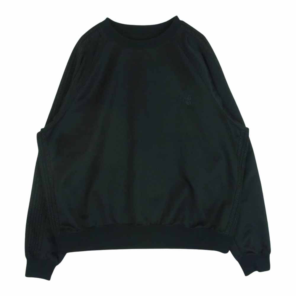 Needles ニードルス 24SS NS1530 STUDIOUS ステュディオス別注 Track Crew Neck Shirt Poly Smooth パピヨン トラック クルーネック スウェット トレーナー ブラック系 L【美品】【中古】