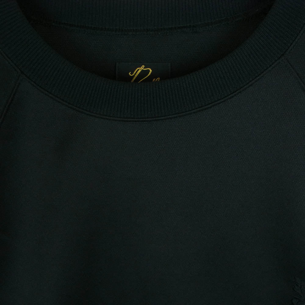 Needles ニードルス 24SS NS1530 STUDIOUS ステュディオス別注 Track Crew Neck Shirt Poly Smooth パピヨン トラック クルーネック スウェット トレーナー ブラック系 L【美品】【中古】