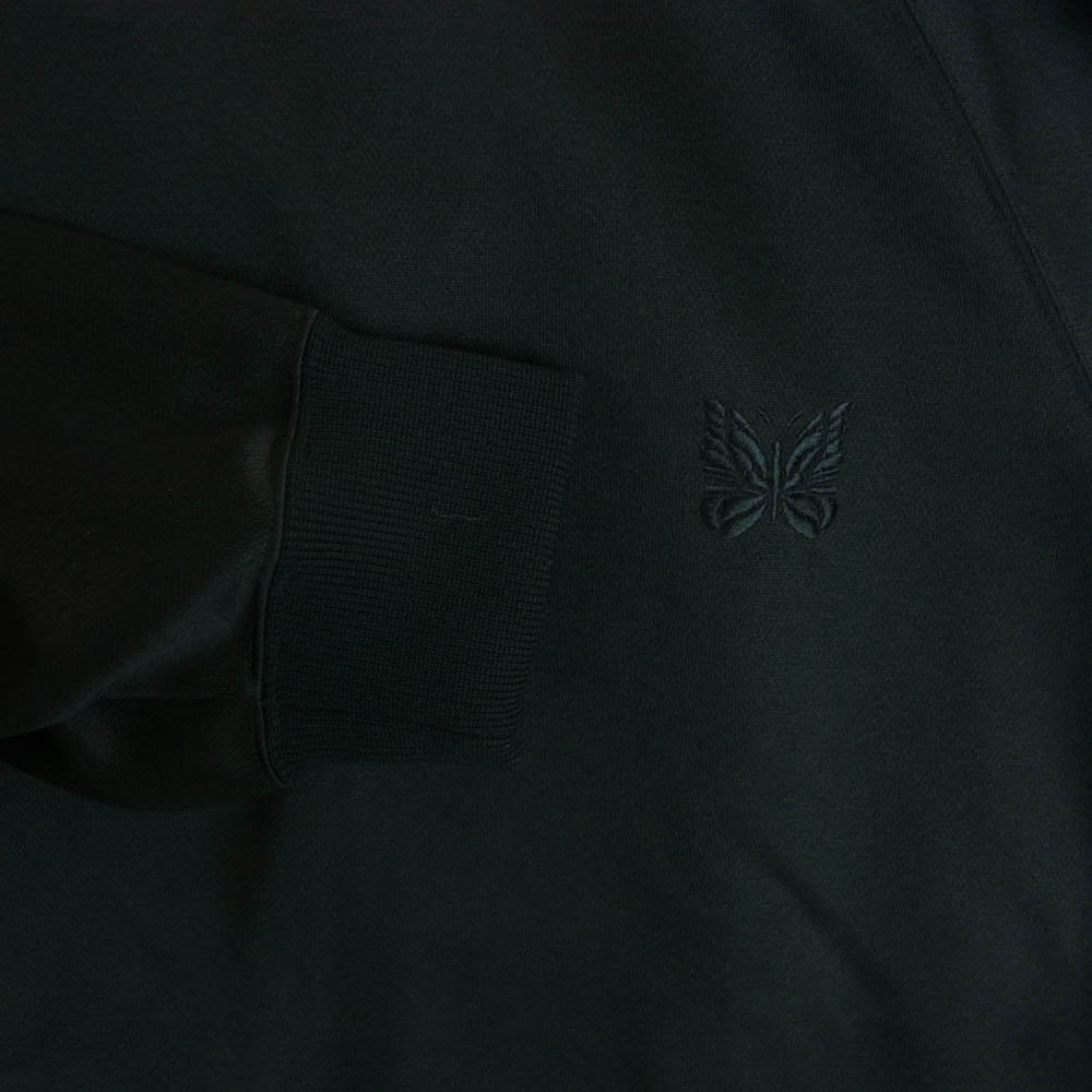 Needles ニードルス 24SS NS1530 STUDIOUS ステュディオス別注 Track Crew Neck Shirt Poly Smooth パピヨン トラック クルーネック スウェット トレーナー ブラック系 L【美品】【中古】