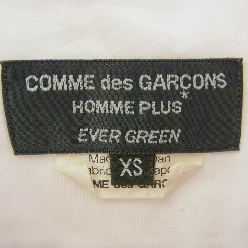 COMME des GARCONS HOMME PLUS コムデギャルソンオムプリュス EVERGREEN エバーグリーン AD2009 PD-B203-100 前立て ピンクライン 長袖 シャツ ホワイト系 ピンク系 XS【中古】