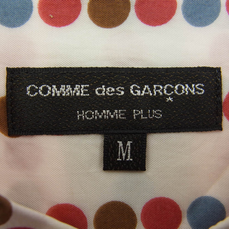 COMME des GARCONS HOMME PLUS コムデギャルソンオムプリュス AD2001 PC-B054 ドット柄切り替え キュプラ 長袖 シャツ ブラウス マルチカラー系 M【中古】