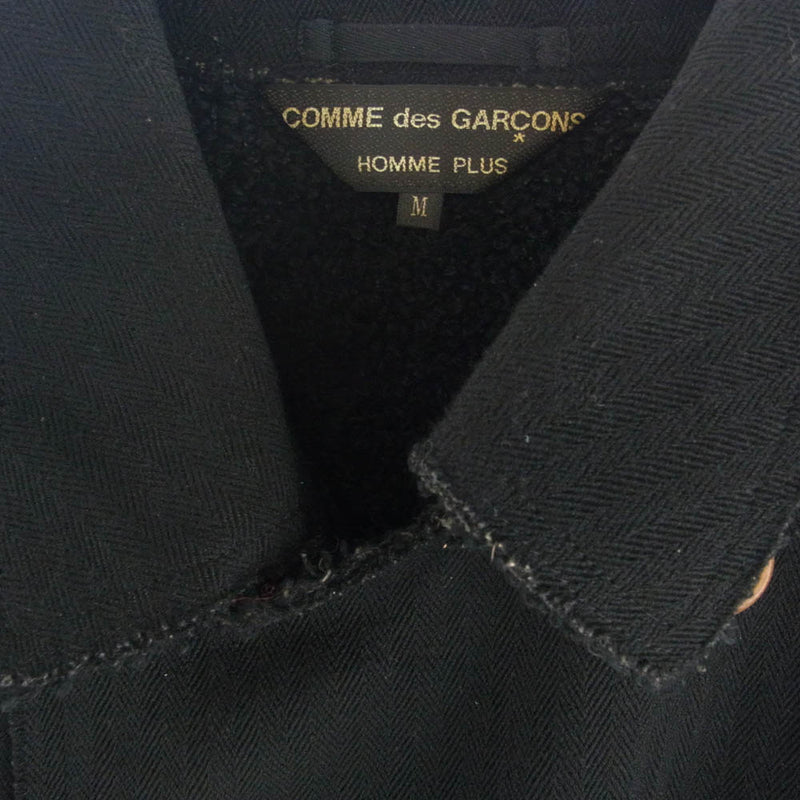 COMME des GARCONS HOMME PLUS コムデギャルソンオムプリュス 02AW 四つの黒期 アーカイブ AD2002 PG-J089 裏ボア ヘリンボーン ウール ダブル ショート ジャケット ブラック系 M【中古】