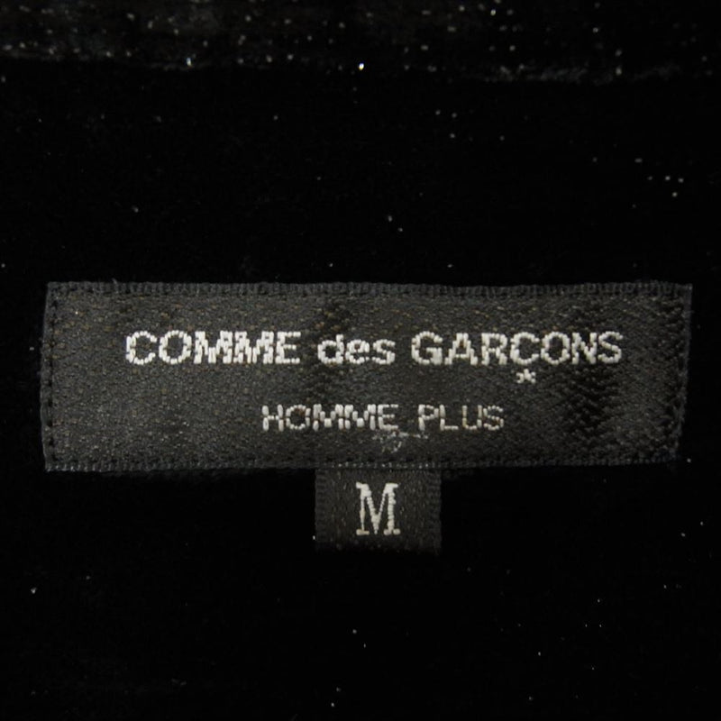 COMME des GARCONS HOMME PLUS コムデギャルソンオムプリュス AD2002 PG-B031 レーヨンパイル でかボタン ラメ 長袖 シャツ ブラック系 M【中古】