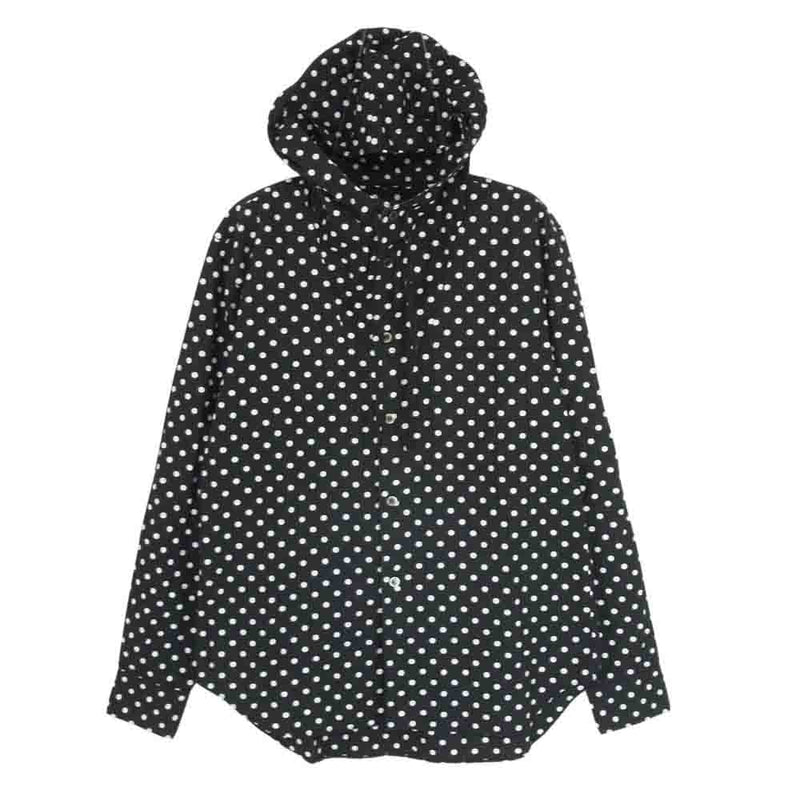 BLACK COMME des GARCONS ブラックコムデギャルソン AD2010 １F-B217 ドット 水玉 総柄 フード 長袖 シャツ ブラック系 S【中古】