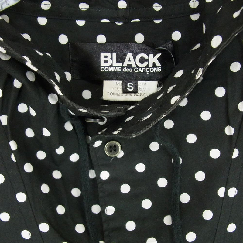 BLACK COMME des GARCONS ブラックコムデギャルソン AD2010 １F-B217 ドット 水玉 総柄 フード 長袖 シャツ ブラック系 S【中古】