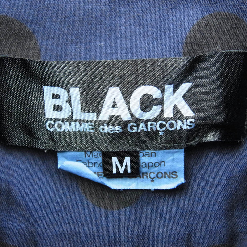 BLACK COMME des GARCONS ブラックコムデギャルソン AD2011 1I-B207 シャドードット 柄 長袖 シャツ M ネイビー系 M【中古】