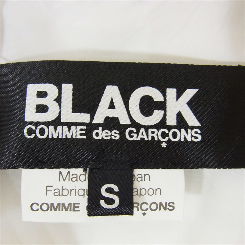 BLACK COMME des GARCONS ブラックコムデギャルソン AD2010 1F-B210 フリル タータンチェック 切り替え キュプラ 長袖 シャツ ホワイト系 S【中古】