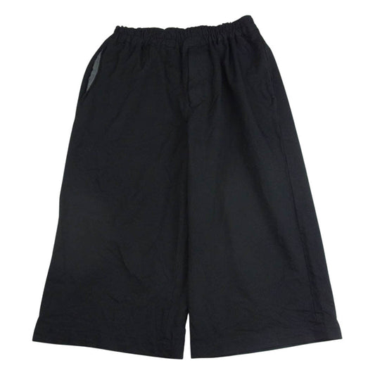 BLACK COMME des GARCONS ブラックコムデギャルソン AD2011 1H-P005 ポリ縮 ストライプ５分丈パンツ ブラック系 S【中古】