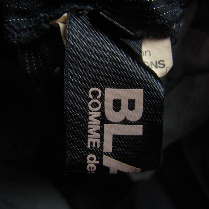 BLACK COMME des GARCONS ブラックコムデギャルソン AD2011 1H-P005 ポリ縮 ストライプ５分丈パンツ ブラック系 S【中古】