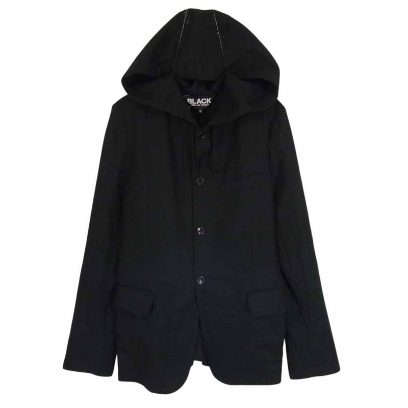 BLACK COMME des GARCONS ブラックコムデギャルソン AD2010 1F-J215 5 背面ギャザー フード ジャケット ブラック系 S【中古】