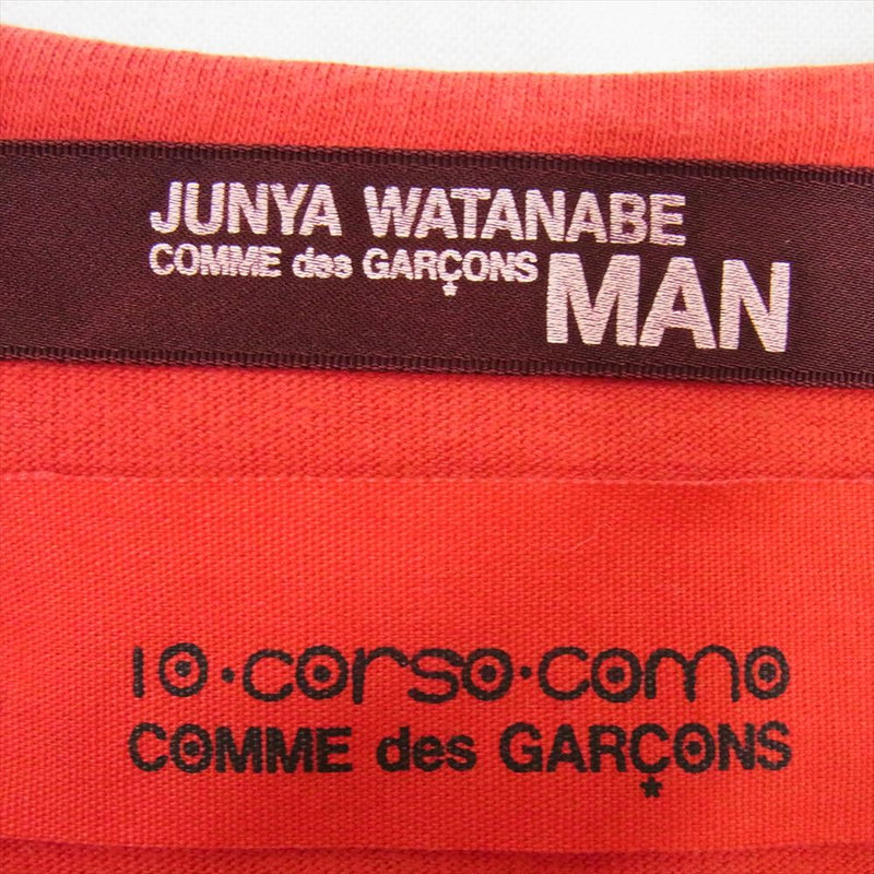 JUNYA WATANABE COMME des GARCONS MAN ジュンヤワタナベコムデギャルソンマン AD2004 ON-T201 スカルプリント クルーネック 半袖 Tシャツ レッド系 サイズ表記無【中古】