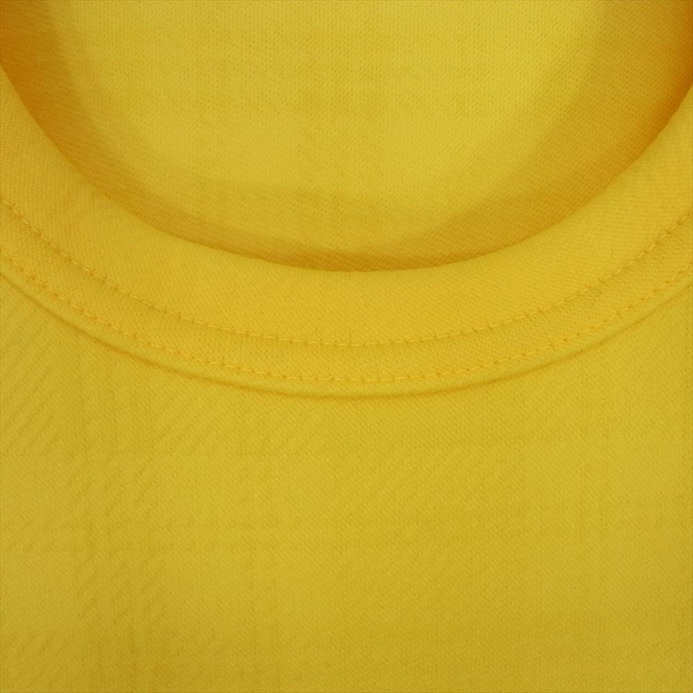 COMME des GARCONS HOMME コムデギャルソンオム AD2000 HT-070220 透かしチェック ロゴプリント クルーネック 半袖 Tシャツ イエロー系 サイズ表記無【中古】