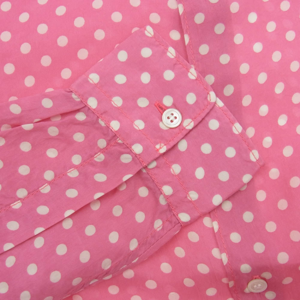 COMME des GARCONS HOMME コムデギャルソンオム AD2007 HT-B001 総キュプラ ドット柄 長袖 シャツ ブラウス ピンク系 SS【中古】