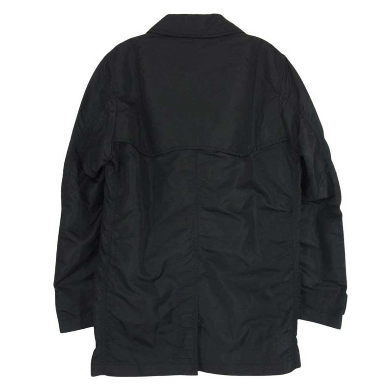 COMME des GARCONS HOMME コムデギャルソンオム AD2013 HM-C015 裏地ペイズリー ナイロン ハーフコート ロングジャケット ブラック系 S【中古】