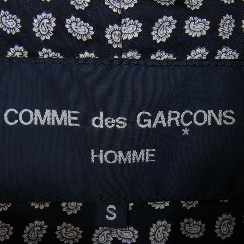 COMME des GARCONS HOMME コムデギャルソンオム AD2013 HM-C015 裏地ペイズリー ナイロン ハーフコート ロングジャケット ブラック系 S【中古】