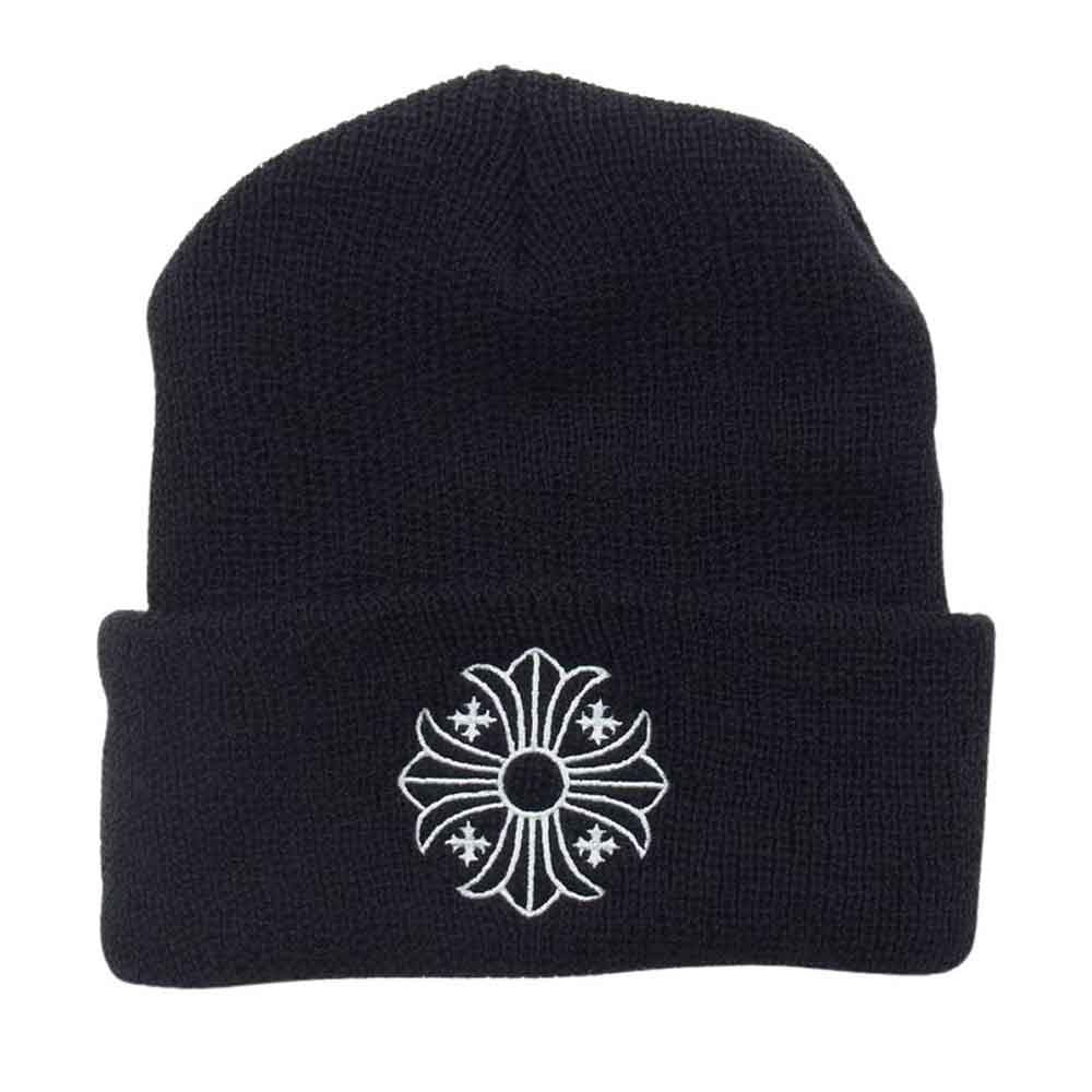 CHROME HEARTS クロムハーツ（原本無） ユナイテッドアローズ レシート付属 WOOL WATCH CAP ウール ワッチ キャップ CHプラス刺繍 ビーニー ニット キャップ ブラック系 OS(23cm)【新古品】【未使用】【中古】