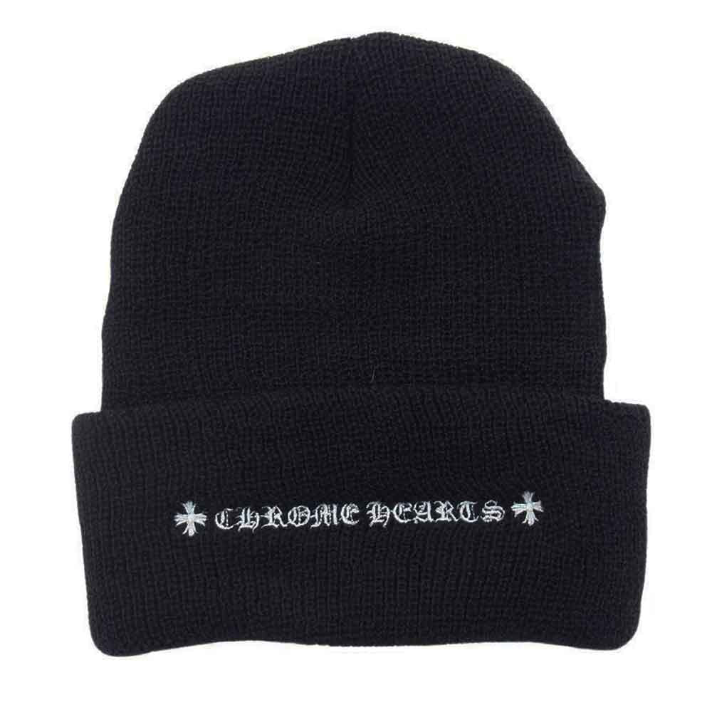 CHROME HEARTS クロムハーツ（原本無） ユナイテッドアローズ レシート付属 WOOL WATCH CAP ウール ワッチ キャップ CHプラス刺繍 ビーニー ニット キャップ ブラック系 OS(23cm)【新古品】【未使用】【中古】