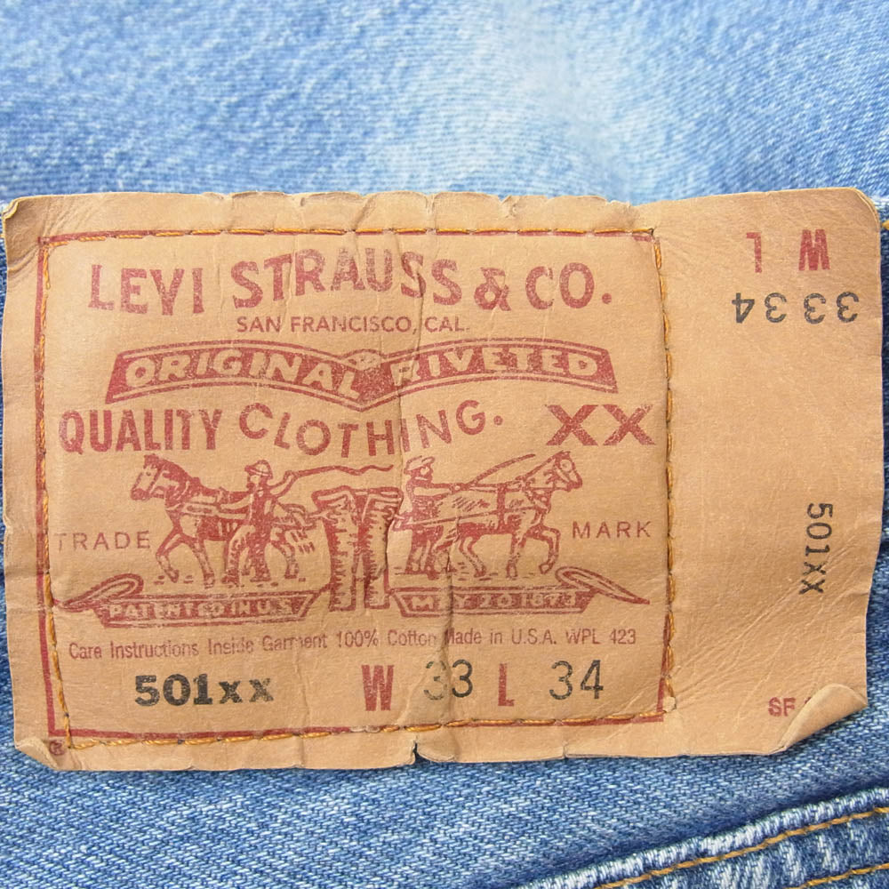 Levi's リーバイス 501-0000 USA製 501XX ボタンフライ デニム パンツ インディゴブルー系 33【中古】