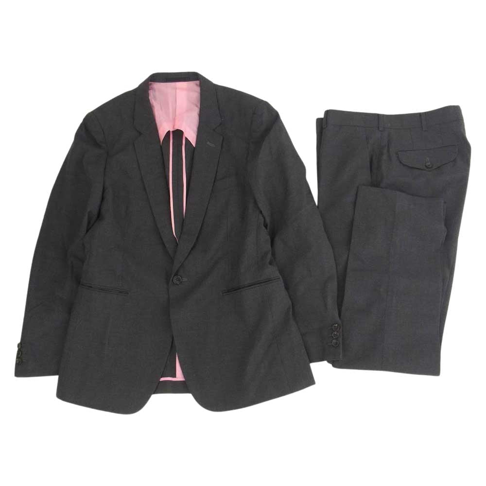COMME des GARCONS HOMME PLUS コムデギャルソンオムプリュス AD2005 PO-J090 PO-P069 裏地ピンク 1Bテーラードジャケット スラックスパンツ スーツ セットアップ グレー系 ジャケット M/パンツ L【中古】