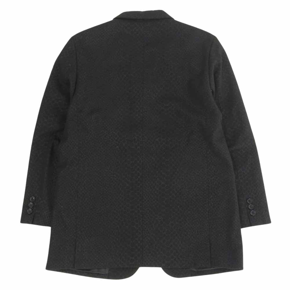 COMME des GARCONS HOMME PLUS コムデギャルソンオムプリュス 00s AD2000 PJ-04025S PP-04032S ヴィンテージ アーカイブ パイソン柄 シャドーストライプ 3B テーラードジャケット スラックスパンツ セットアップ ブラック系 S【中古】