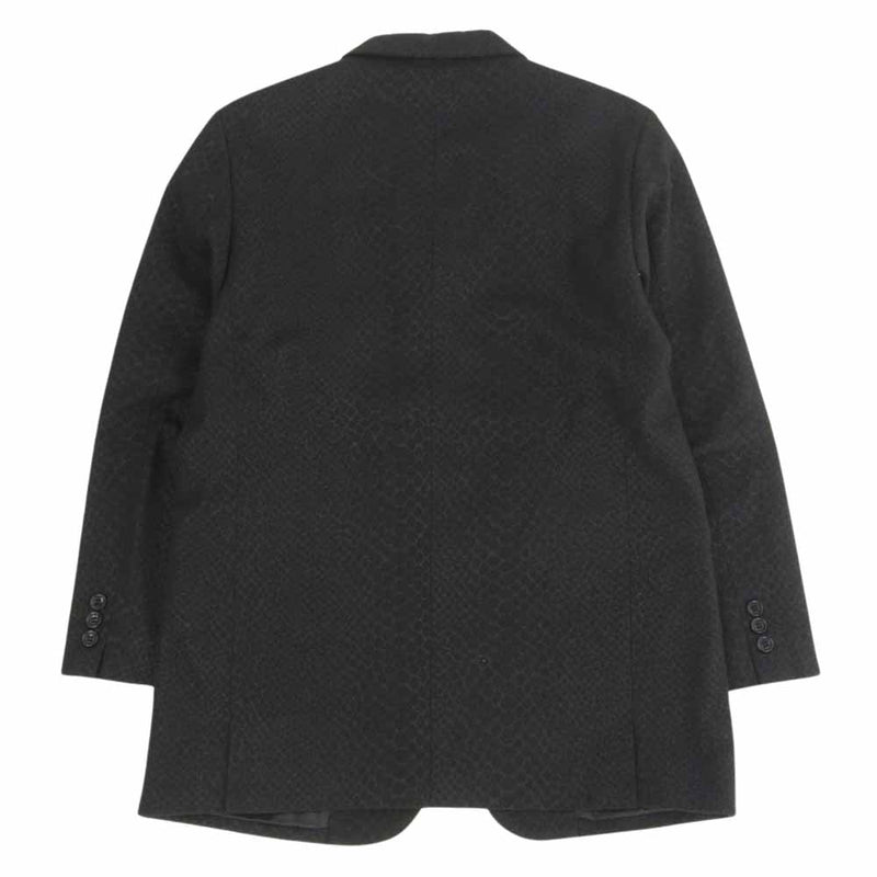 COMME des GARCONS HOMME PLUS コムデギャルソンオムプリュス 00s AD2000 PJ-04025S PP-04032S ヴィンテージ アーカイブ パイソン柄 シャドーストライプ 3B テーラードジャケット スラックスパンツ セットアップ ブラック系 S【中古】