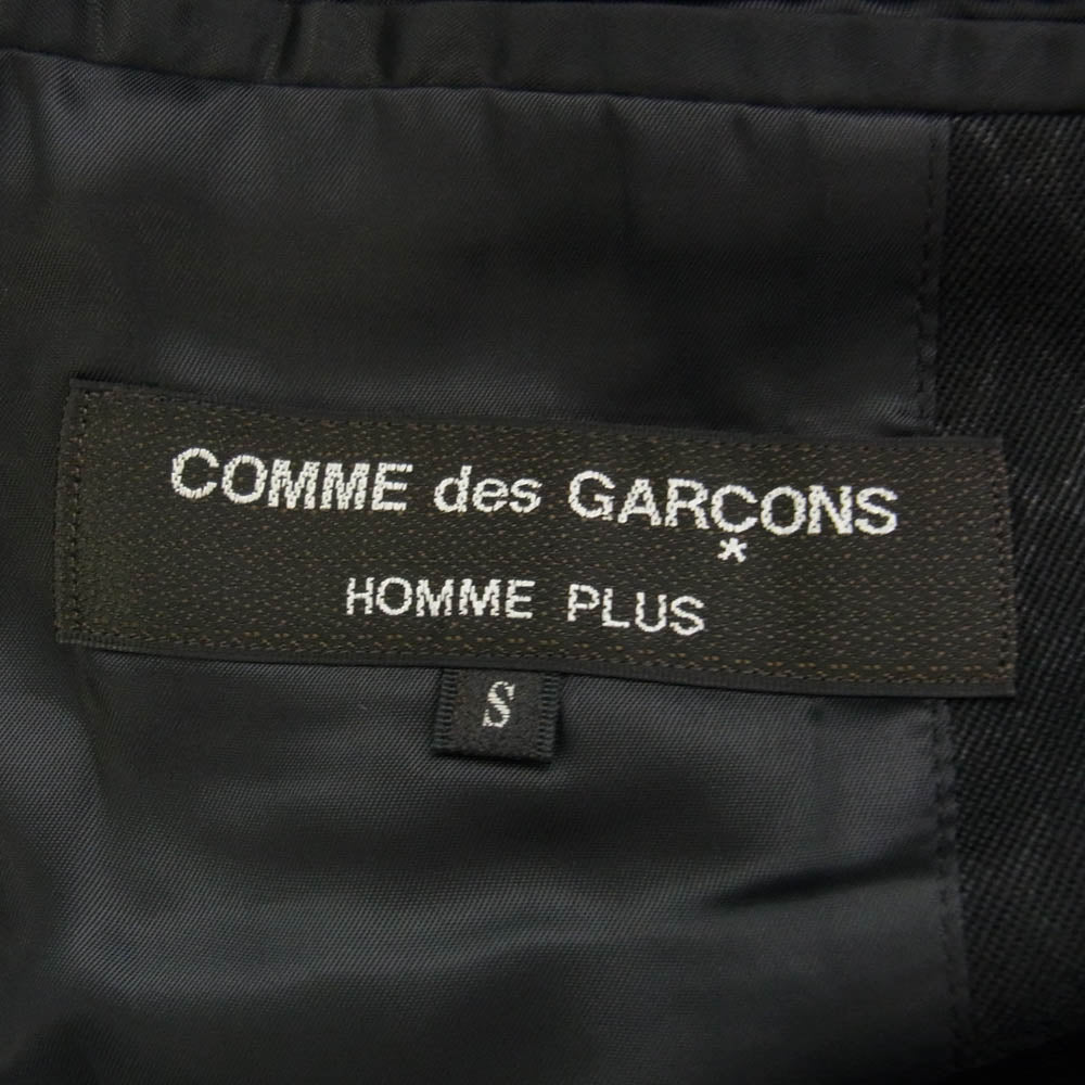 COMME des GARCONS HOMME PLUS コムデギャルソンオムプリュス 00s AD2000 PJ-04025S PP-04032S ヴィンテージ アーカイブ パイソン柄 シャドーストライプ 3B テーラードジャケット スラックスパンツ セットアップ ブラック系 S【中古】