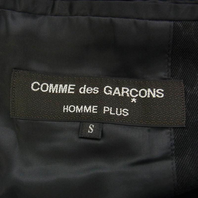 COMME des GARCONS HOMME PLUS コムデギャルソンオムプリュス 00s AD2000 PJ-04025S PP-04032S ヴィンテージ アーカイブ パイソン柄 シャドーストライプ 3B テーラードジャケット スラックスパンツ セットアップ ブラック系 S【中古】