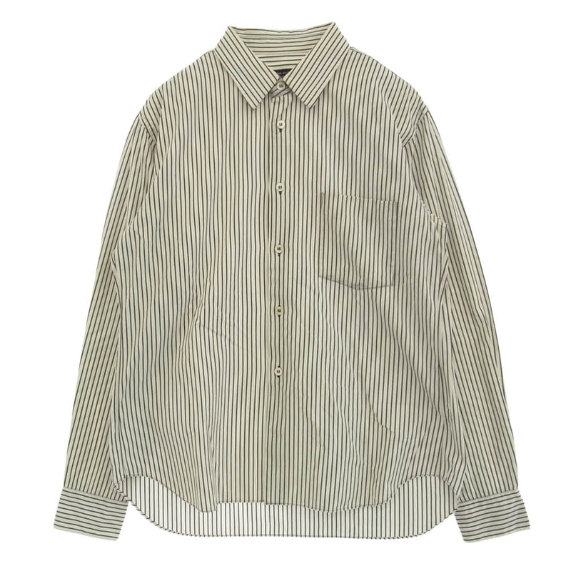 COMME des GARCONS HOMME PLUS コムデギャルソンオムプリュス AD2011 PH-B035 後染め ストライプ 長袖 シャツ ホワイト系 ブラック系 XS【中古】