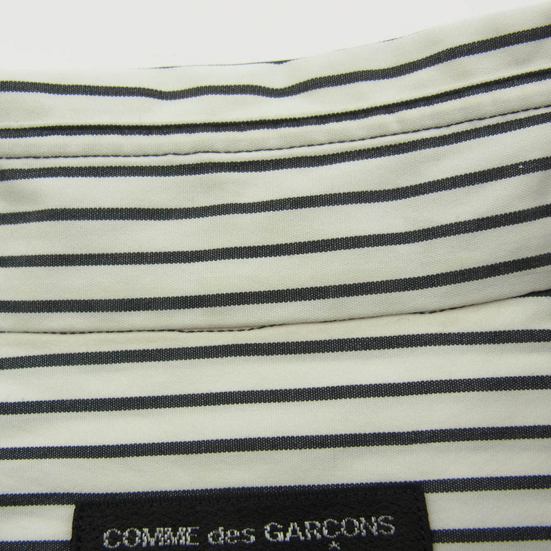 COMME des GARCONS HOMME PLUS コムデギャルソンオムプリュス AD2011 PH-B035 後染め ストライプ 長袖 シャツ ホワイト系 ブラック系 XS【中古】