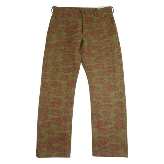 COMME des GARCONS HOMME PLUS コムデギャルソンオムプリュス AD2007 PT-P039 総柄厚手 ストレート ロング パンツ カーキ系 M【中古】