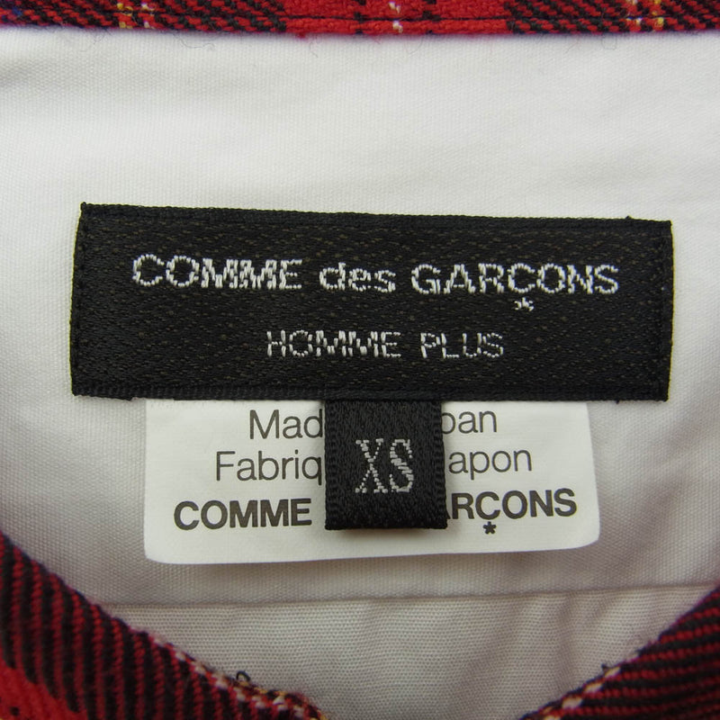 COMME des GARCONS HOMME PLUS コムデギャルソンオムプリュス AD2011 PH-B007 ウール切り替え クレリック 長袖 シャツ ホワイト系 XS【中古】