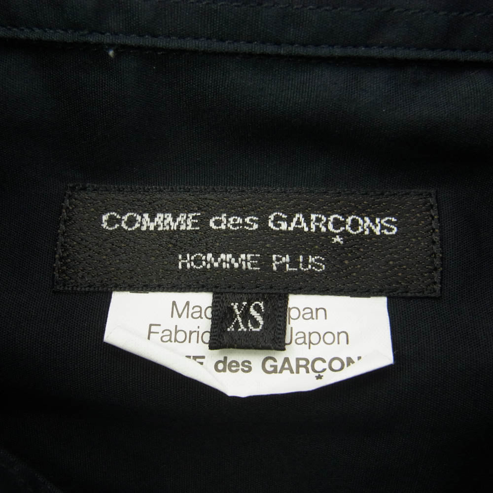 COMME des GARCONS HOMME PLUS コムデギャルソンオムプリュス AD2010 PF-B034 襟フェイクファー付き 2WAYカラー 長袖 シャツ ブラック系 XS【中古】