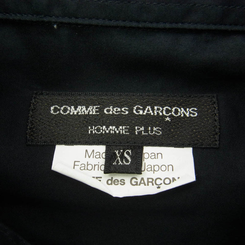 COMME des GARCONS HOMME PLUS コムデギャルソンオムプリュス AD2010 PF-B034 襟フェイクファー付き 2WAYカラー 長袖 シャツ ブラック系 XS【中古】