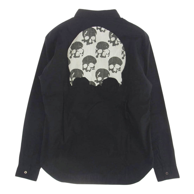 COMME des GARCONS HOMME PLUS コムデギャルソンオムプリュス 11SS AD2010 PG-B006 Skull of Life期 スカルオブライフ期 背面ドクロ切り抜き透かしスカル 切り替え 長袖 バックデザイン シャツ ブラック系 XS【中古】