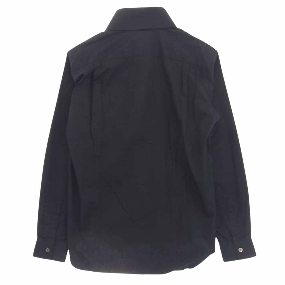 COMME des GARCONS HOMME PLUS コムデギャルソンオムプリュス 10AW PF-B035 でか襟 ビッグカラー フロントフェイクファー切替 長袖 シャツ ブラック系 XS【中古】