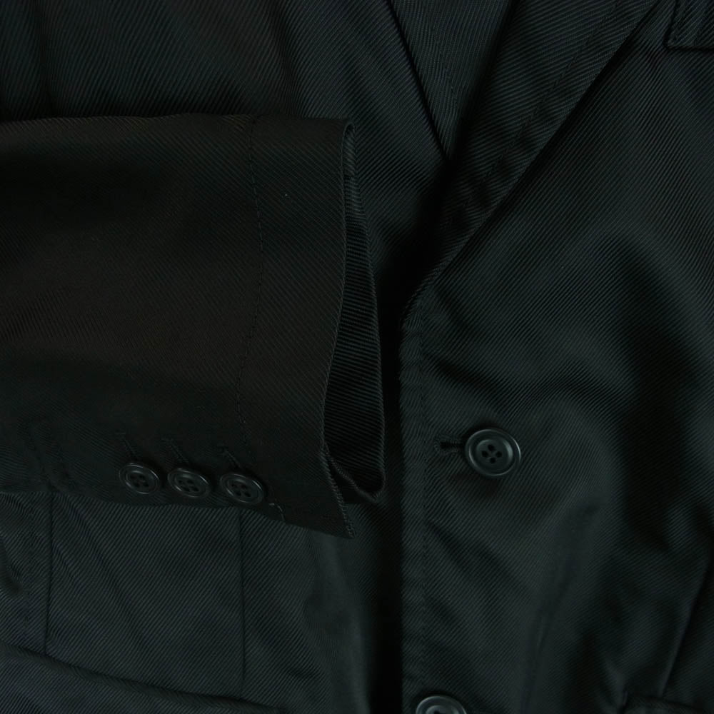 COMME des GARCONS HOMME PLUS コムデギャルソンオムプリュス AD2010 PG-J057 背面クロス切り抜き ナイロン 2B テーラード ジャケット ブラック系 S【中古】