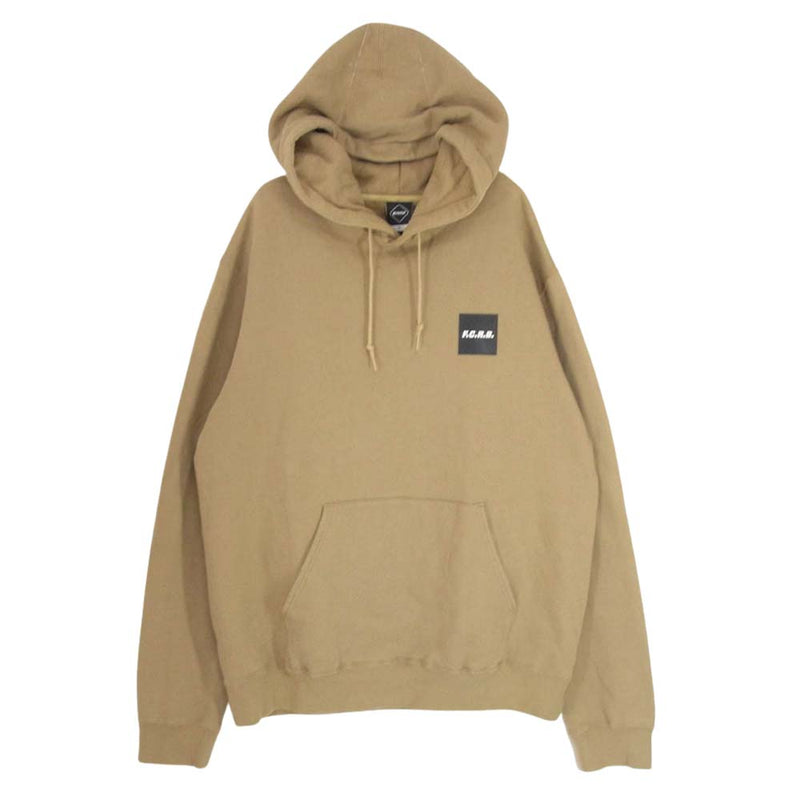 F.C.R.B. エフシーアールビー FCRB-192060 SQUARE PULLOVER SWEAT HOODIE スクエアロゴ プルオーバー パーカー フーディ ベージュ系 XL【中古】