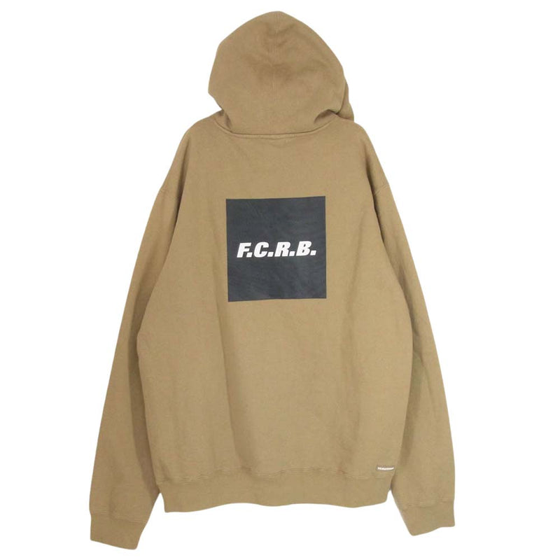 F.C.R.B. エフシーアールビー FCRB-192060 SQUARE PULLOVER SWEAT HOODIE スクエアロゴ プルオーバー パーカー フーディ ベージュ系 XL【中古】