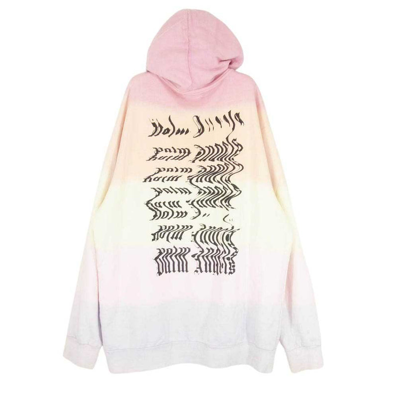 PALM ANGELS パームエンジェルス PMBB003S18348030 LG Gothic Rainbow Hoodie ゴシックロゴプリント レインボー プルオーバー オーバーサイズ パーカー フーディー ピンク系 M【中古】