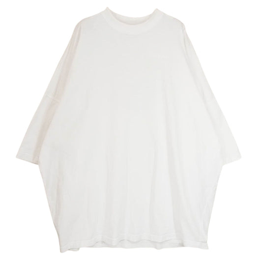 BALENCIAGA バレンシアガ 528382 TAV04 Universal Flow cotton T-shirt ロゴ刺繍 ユニバーサル フロウ コットン オーバーサイズ 半袖 Tシャツ ホワイト系 S【中古】