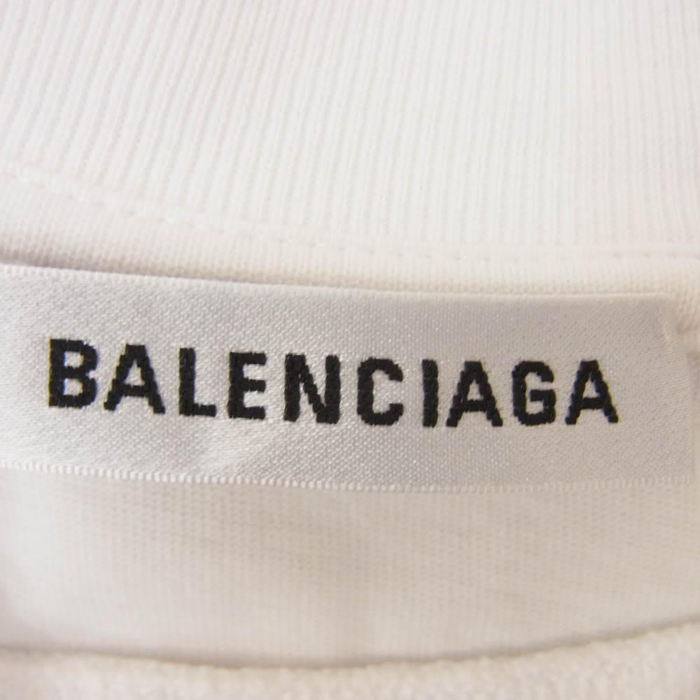 BALENCIAGA バレンシアガ 528382 TAV04 Universal Flow cotton T-shirt ロゴ刺繍 ユニバーサル フロウ コットン オーバーサイズ 半袖 Tシャツ ホワイト系 S【中古】