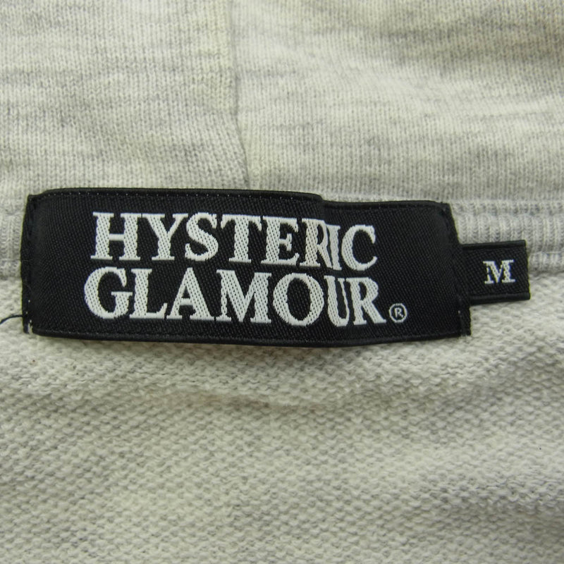 HYSTERIC GLAMOUR ヒステリックグラマー 0213CF02 スタッズ ジップアップ パーカー グレー系 M【中古】